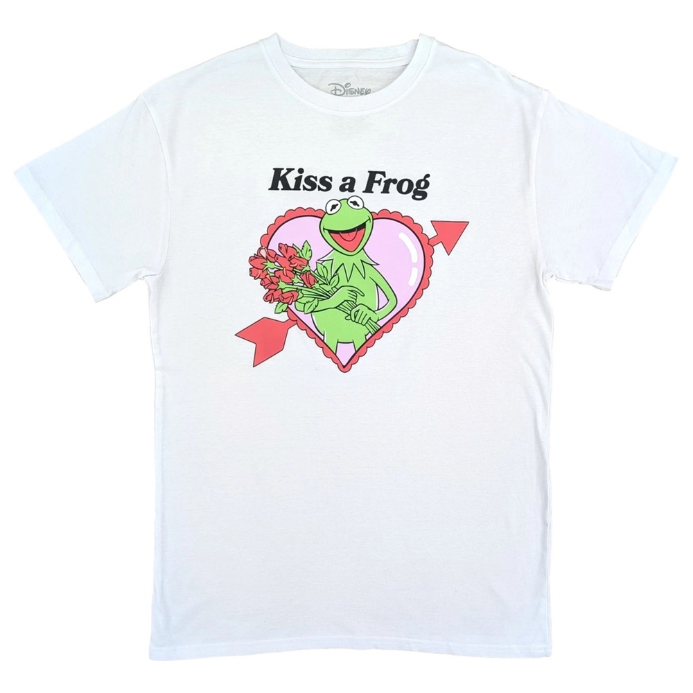 Valentines Kermit the frog heart and roses tee